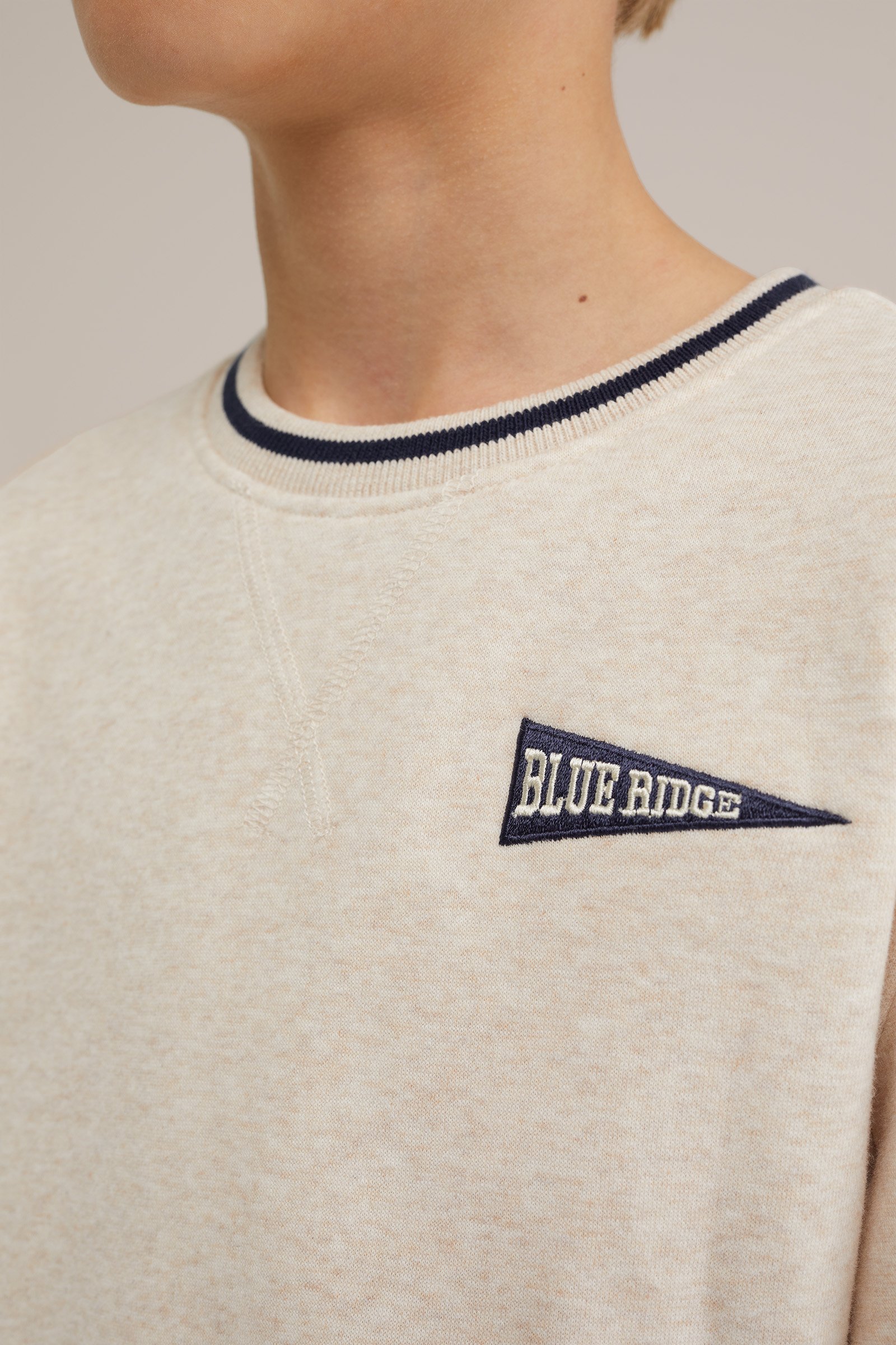 Jongens sweater met embroidery Blue Ridge Beige