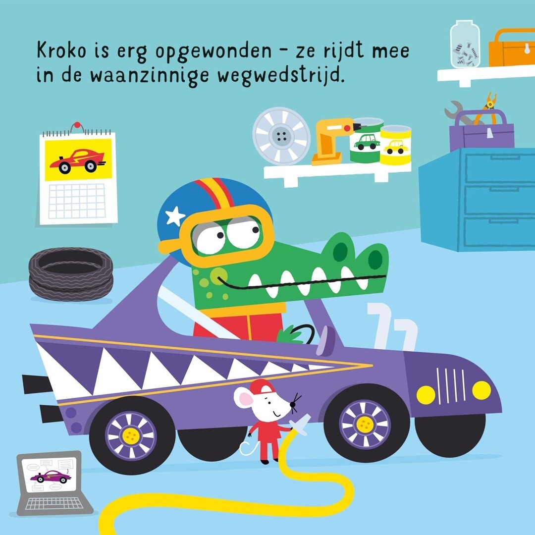 Uitgeverij usborne geluidenboek rijden in een raceauto!