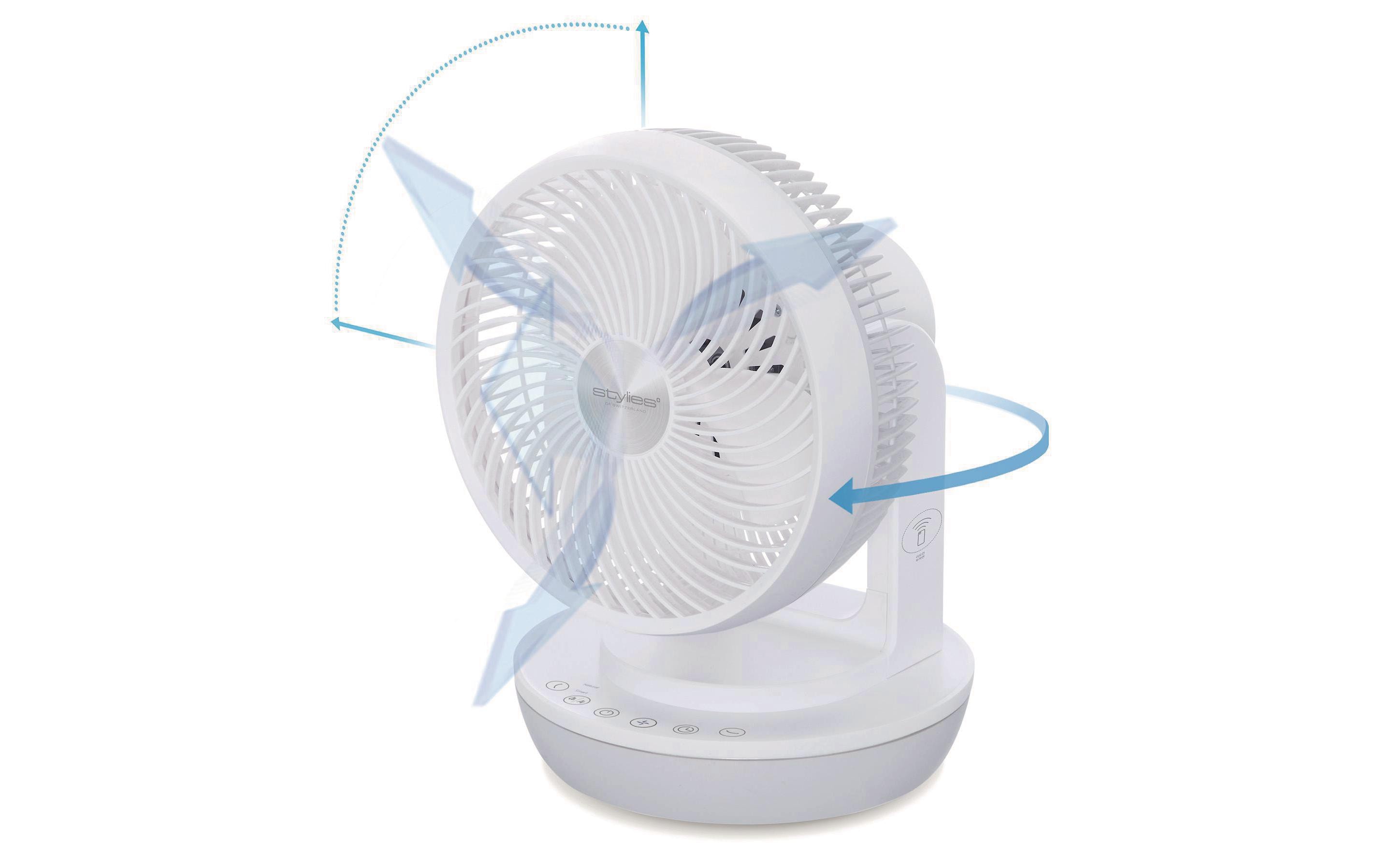 Tischventilator Tara WeissTischventilator mit 3D-Oszillierung