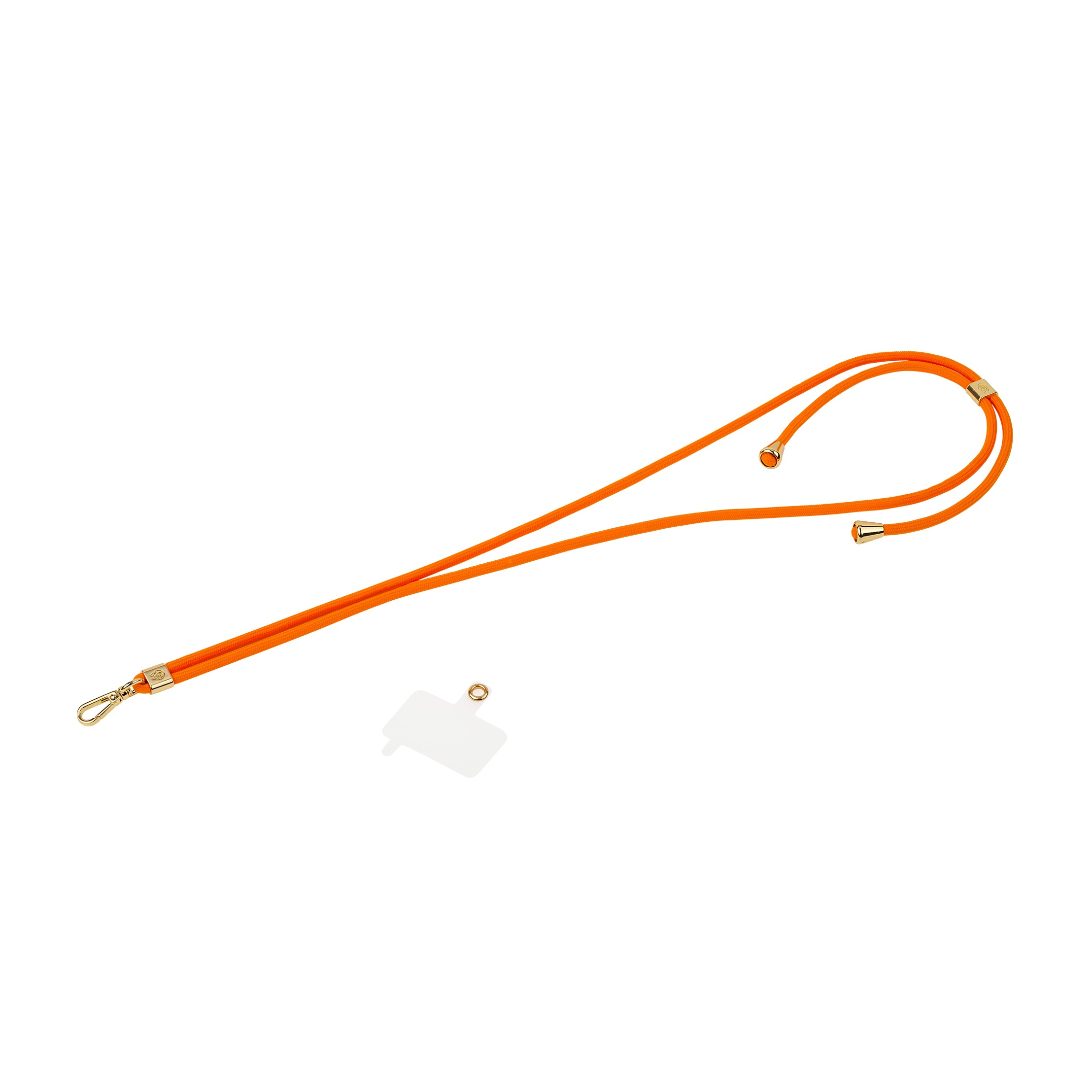 (140cm) Universal Necklace Handykette Nylon Umhängeband für Schutzhülle   1x Einlage (band-orange) - Orange / Gold