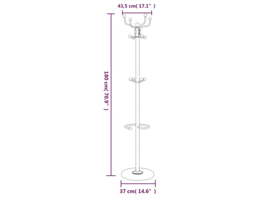 VIDAXL - Porte manteau Porte-manteau avec porte-parapluie blanc fer enduit de poudr...