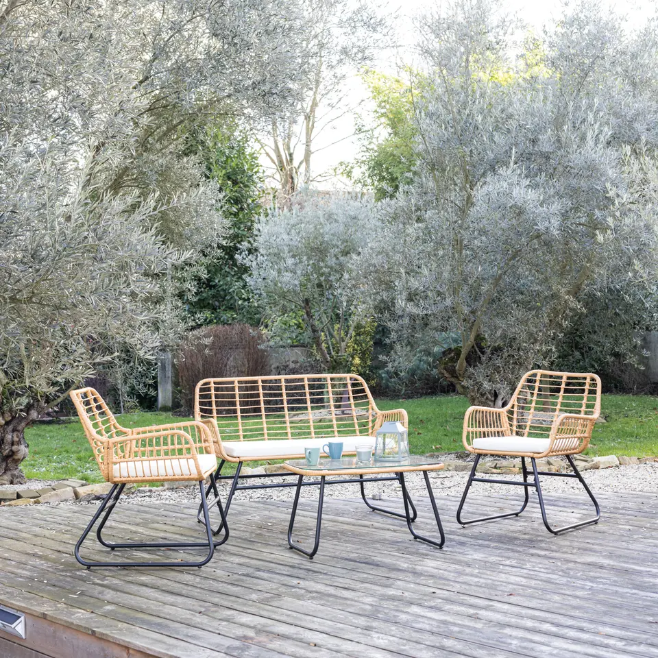 Happy Garden Tuinmeubelen TIGA - Beige - Geweven hars