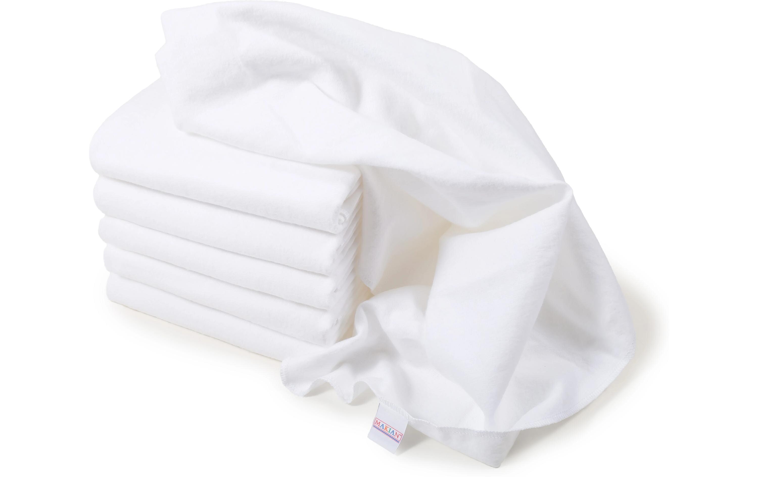 Moltontuch 6-er Set 80 x 80 cm, WeissMulltücher Set