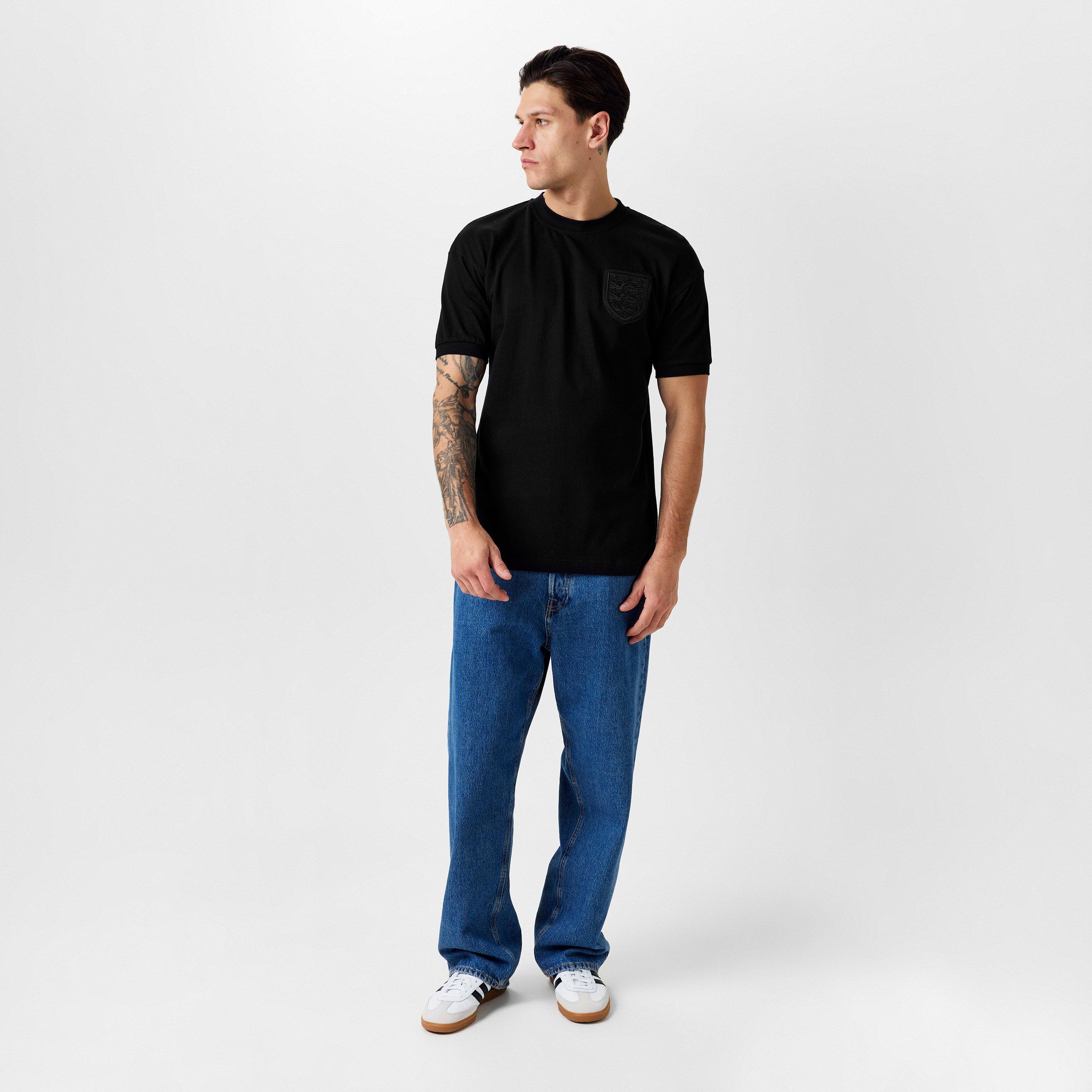 Score Draw Scoredraw England 1970 Black Out Shirt Mens