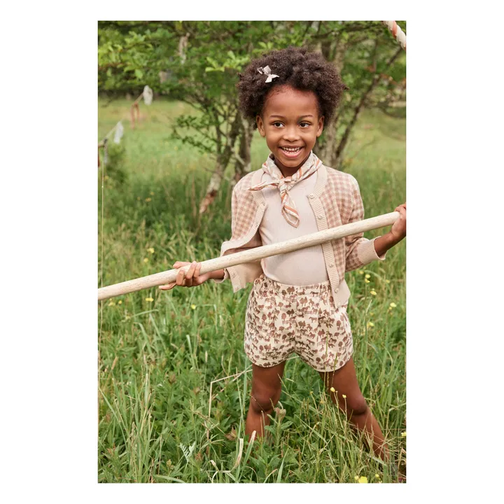 Soor Ploom Cardigan à Carreaux Rose  | Bois de rose
