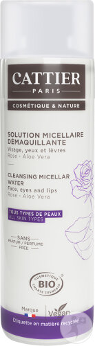 Cattier Perle D'Eau Solution Micellaire Démaquillante Tous Types De Peaux Bio 300ml