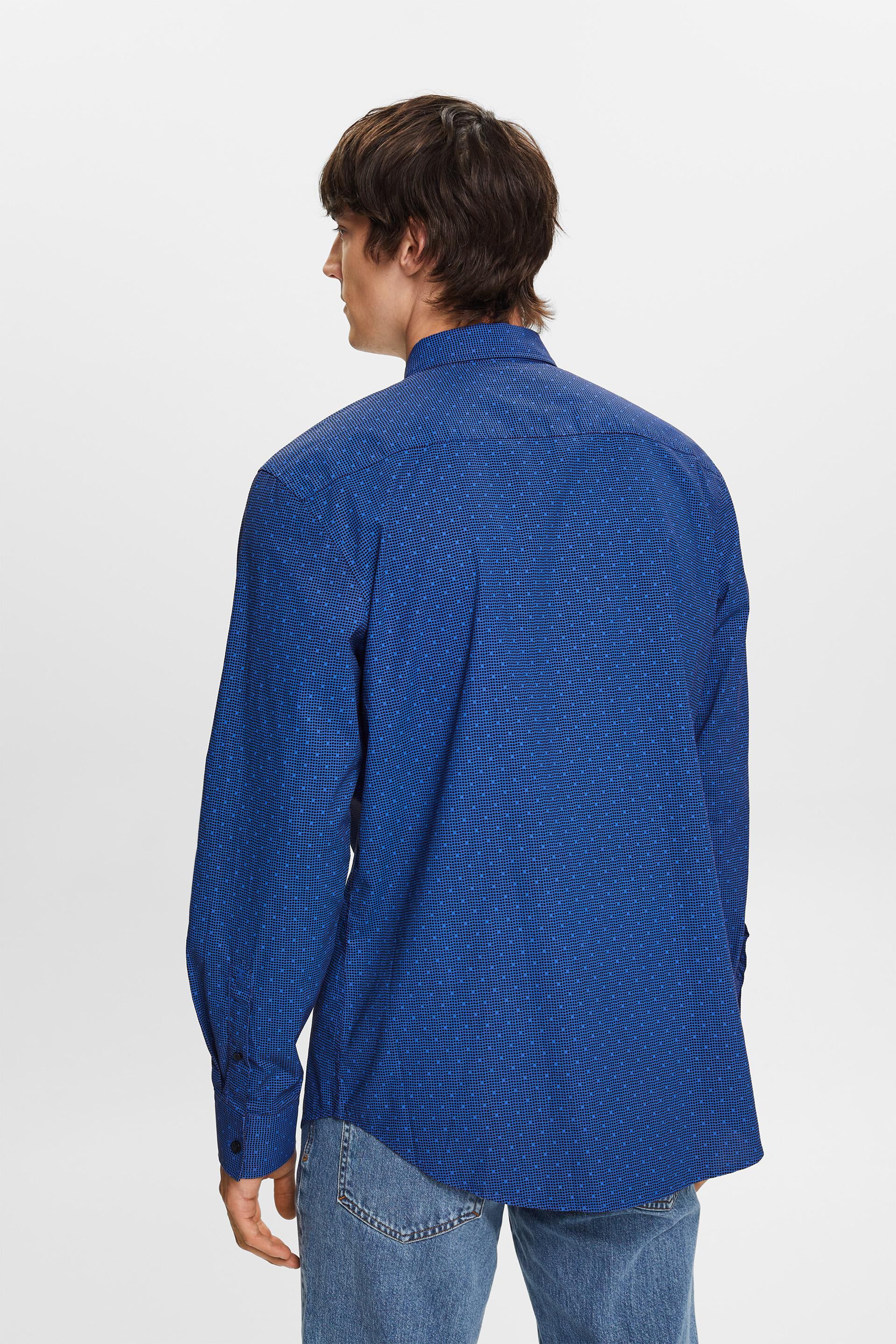 Chemise à col boutonné et motif, 100% coton