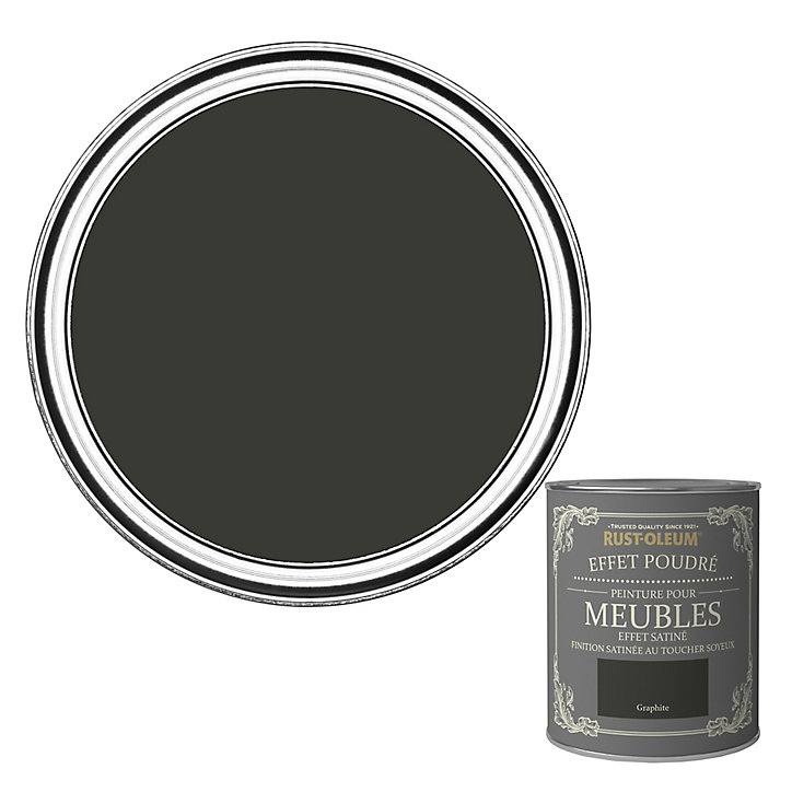 Peinture pour meubles Rust-Oleum graphite effet poudré satin 0,75L