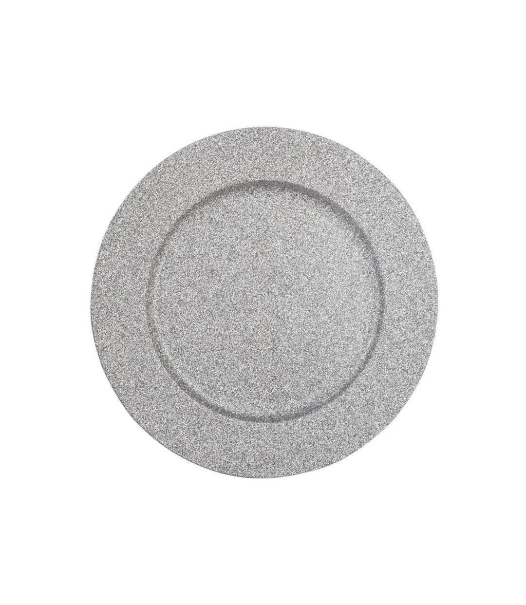 Assiette de Présentation Paillettes 33cm Argent