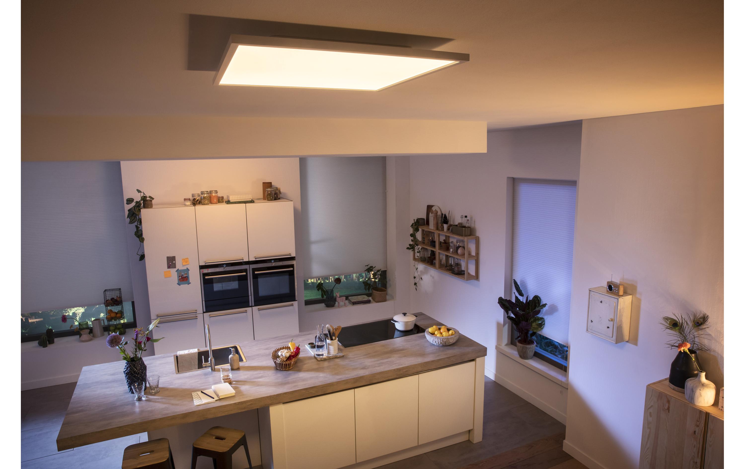 White Ambiance Aurelle Panelleuchte 30 x 30 Weiss + Dimmer<br>Flaches Hue Panel