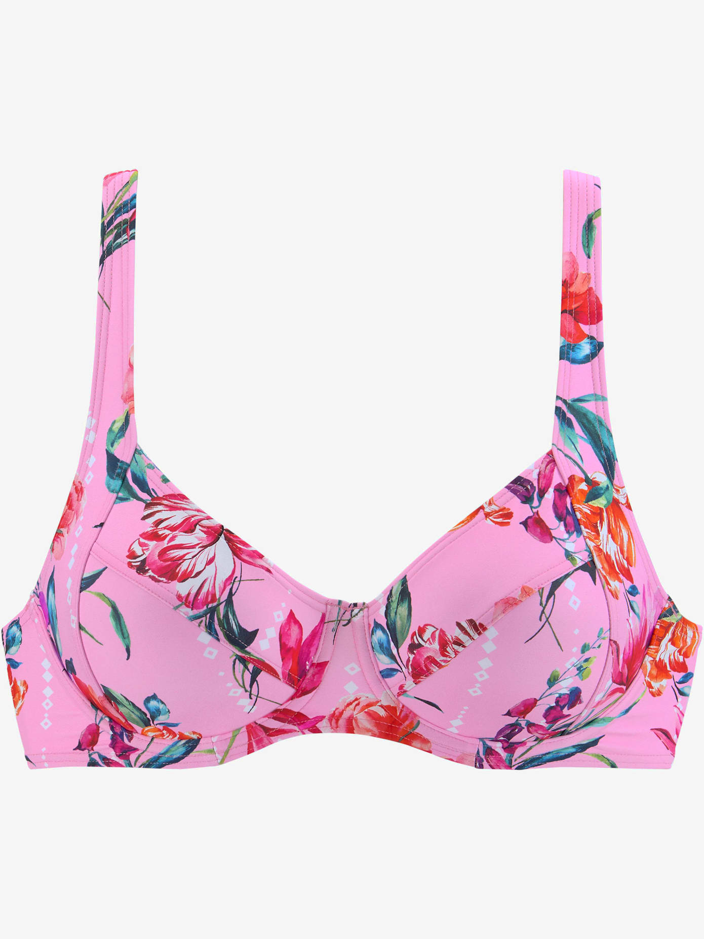 Haut de maillot de bain à armatures imprimé floral moderne