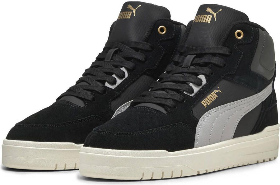 PUMA Shuffle Downtown Mid WTR Unisex Sneakers Black-Gray Echo- Gold