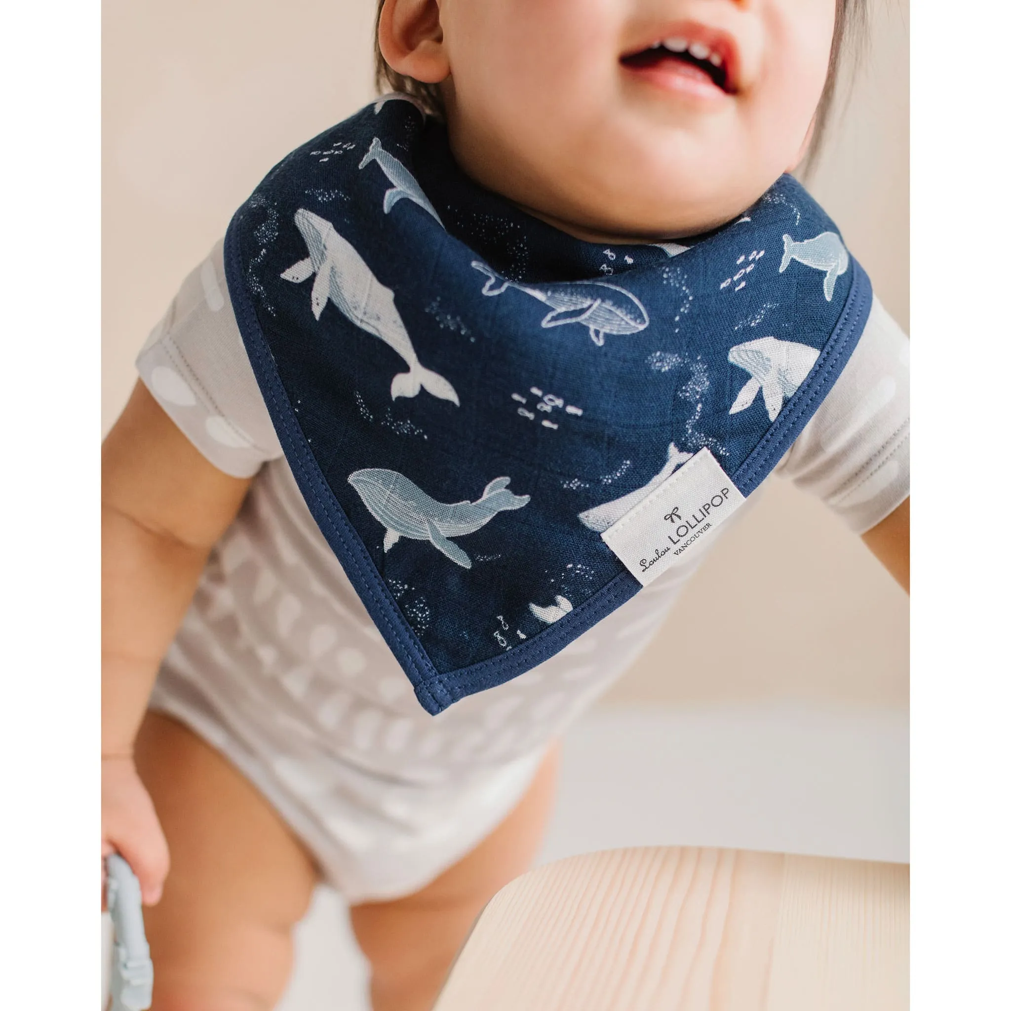 Loulou Lollipop Bavoirs Bandana Mousseline Paquet de 2 - Baleines