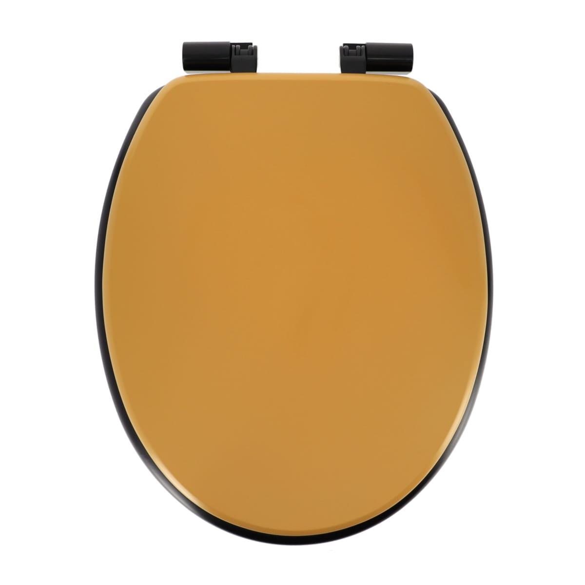 ABATTANT WC ASSISE NOIRE ATTACHES OCRE NOIR