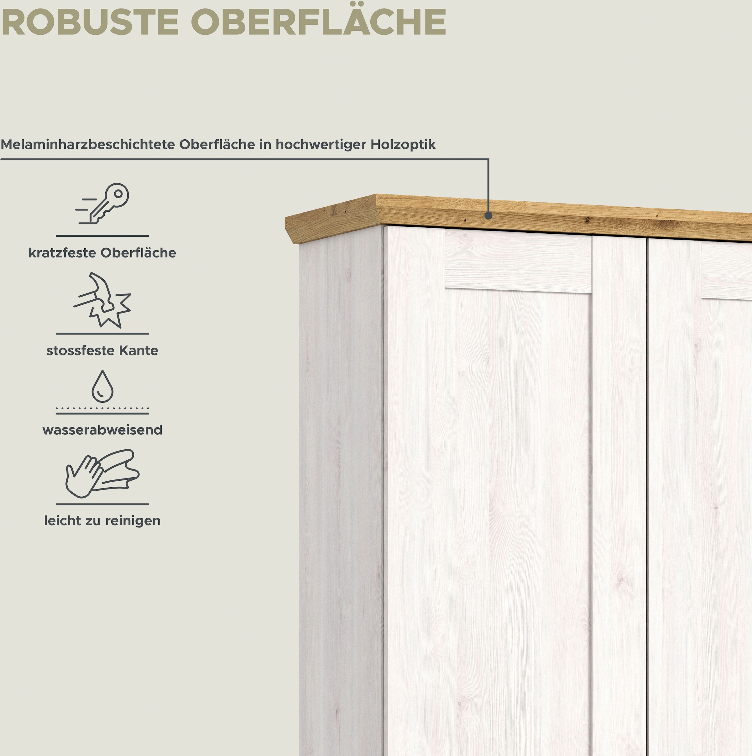 Home affaire Garderobenschrank »COSENZA, TOPSELLER!, Höhe 196 cm, 2 Türen, 2 Böden, 1 Kleiderstange« Hochschrank, Stauraumschrank, Schrank, Flurschrank, Dielenschrank