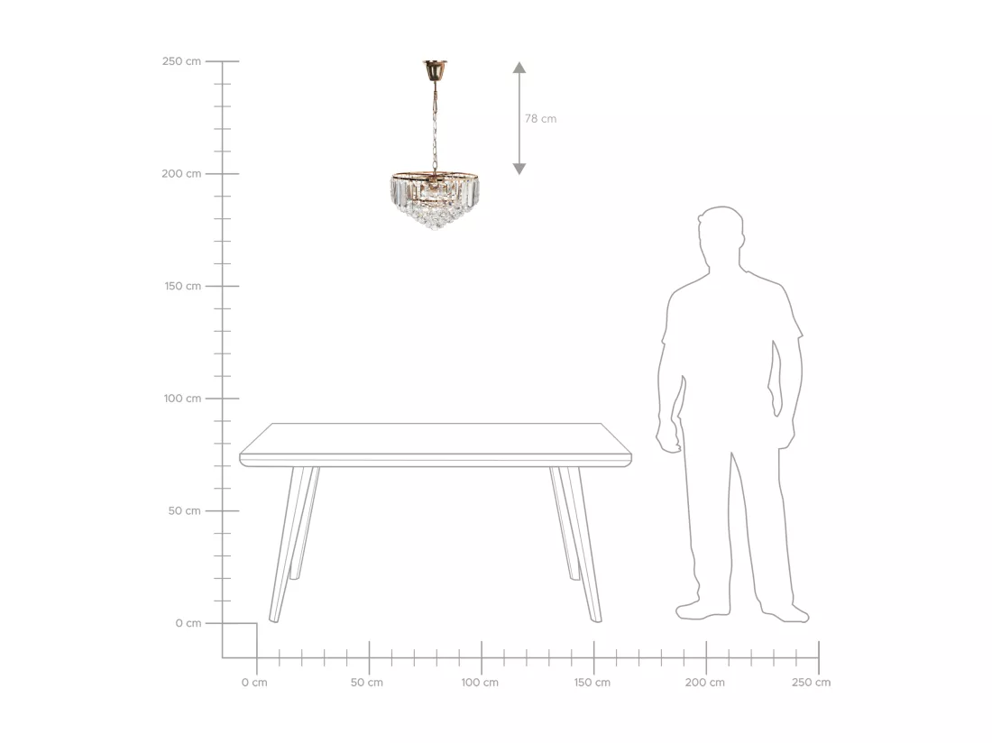 Lustre ACHEIRO S Cristal Doré