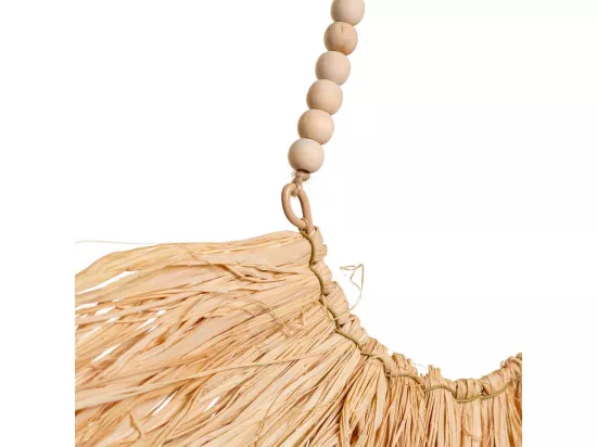 Collier décoratif mural en fibre naturelle marron 26x02x13h