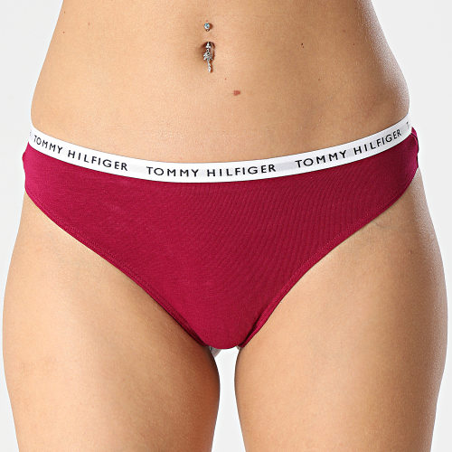 Lot De 3 Strings Femme 2829 Bordeaux Bleu Marine Camel