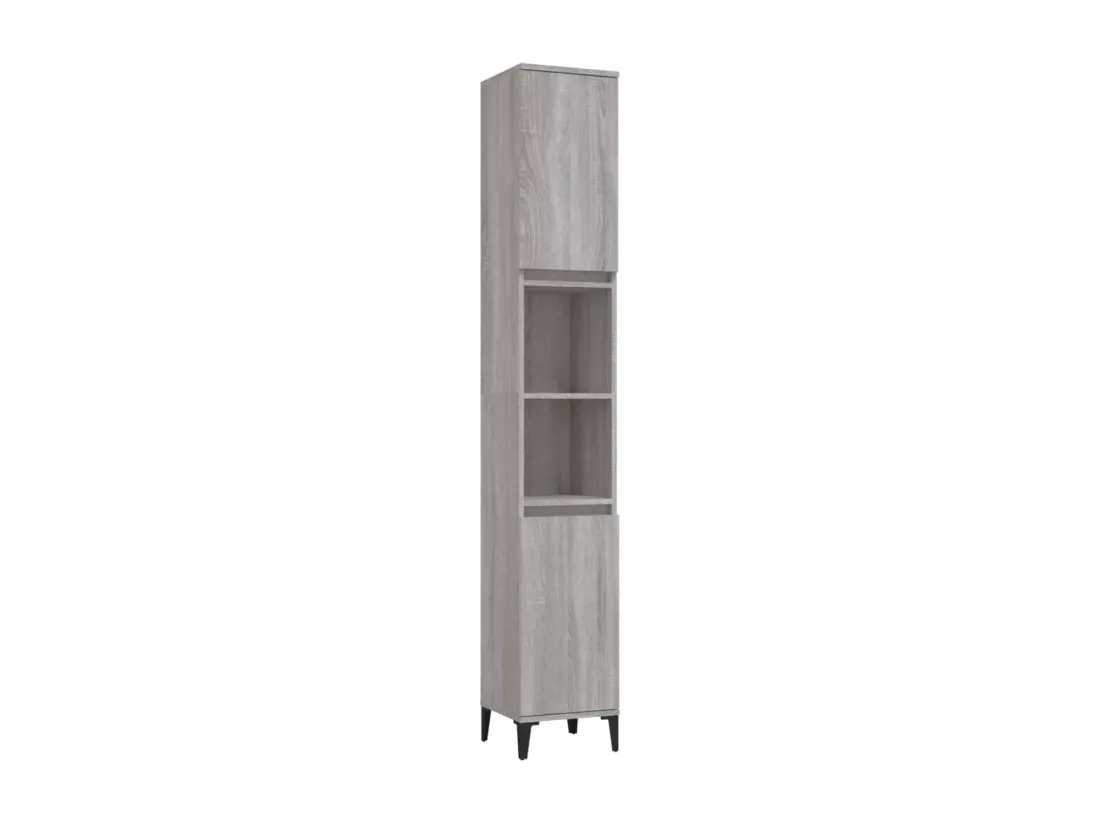 Ensemble de meubles de salle de bain 3 pcs Sonoma gris