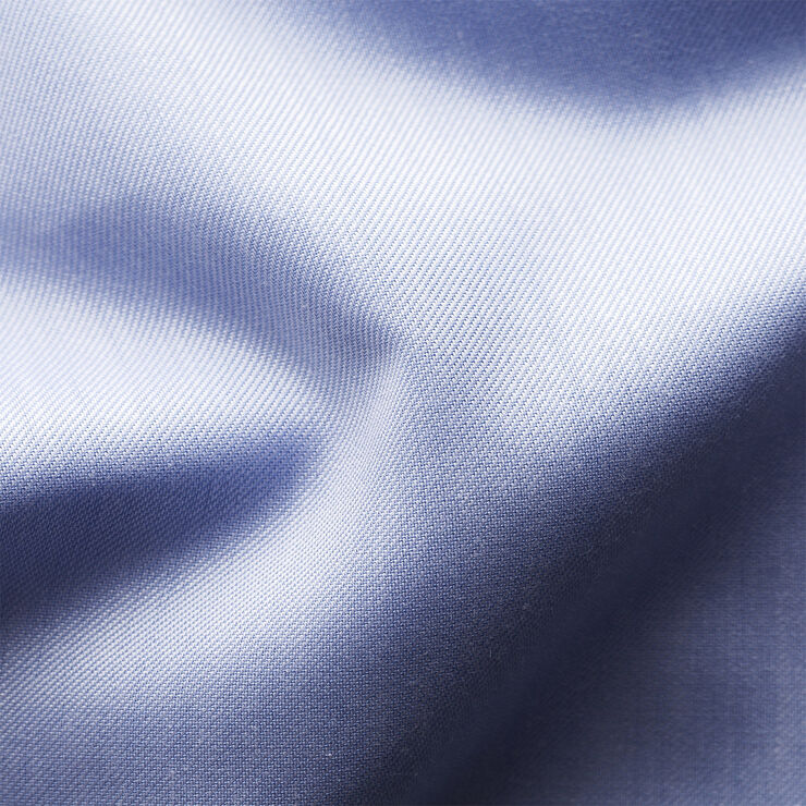 ETON Blue twill shirt with navy details - Slim Fit Lyseblå