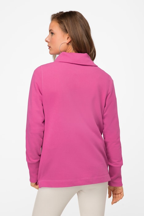 Sweatjacke, Stehkragen, Zipper, Langarm