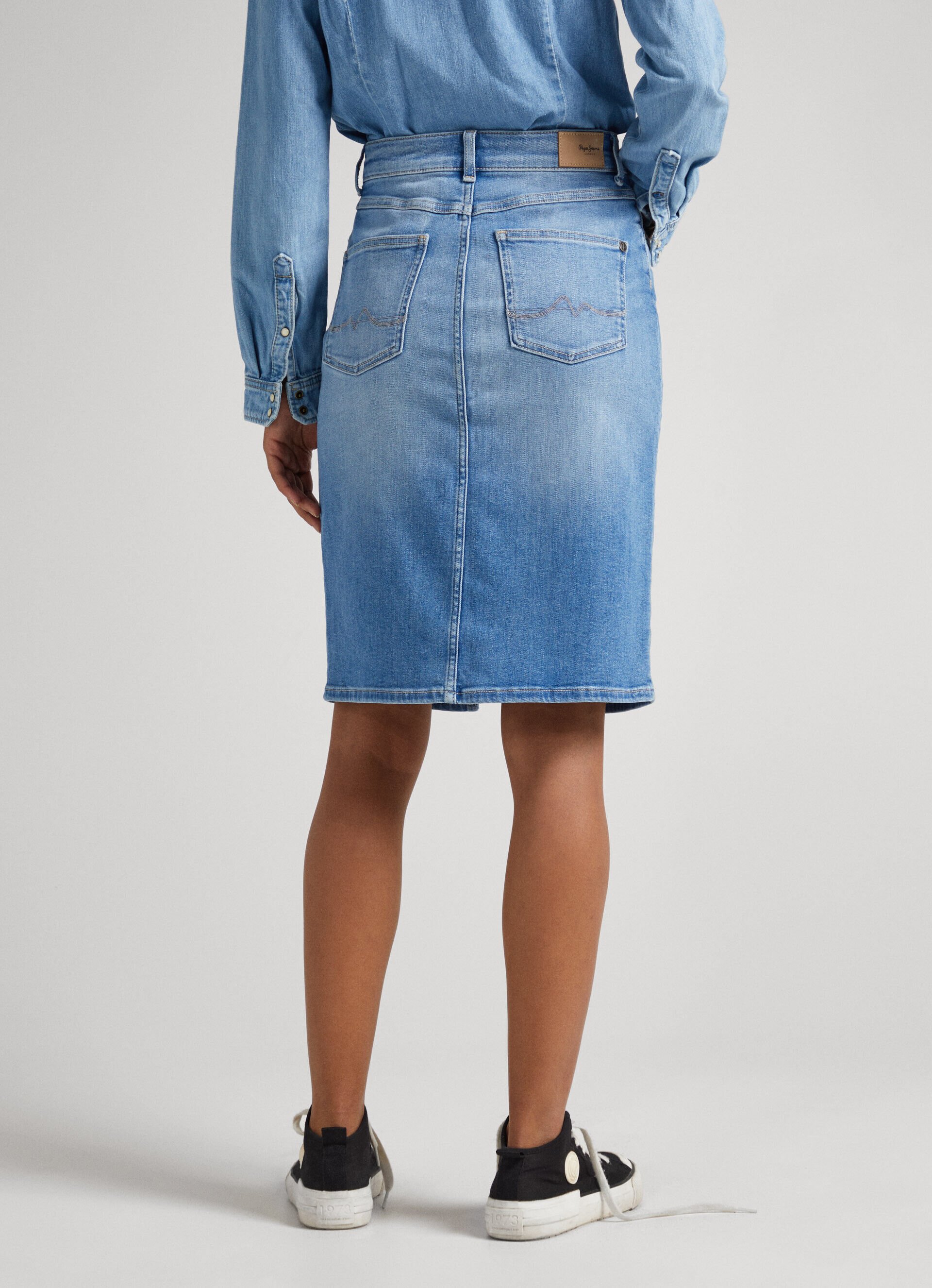 Saia jeans de corte regular - jeans
