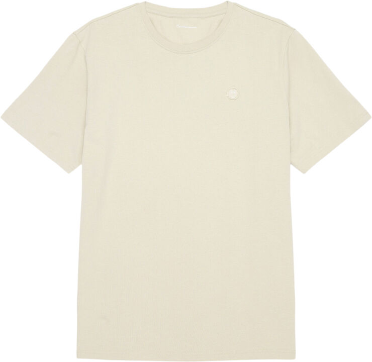 Knowledge Cotton Apparel Regular fit Badge t-shirt - GOTS/Vegan Safari melange