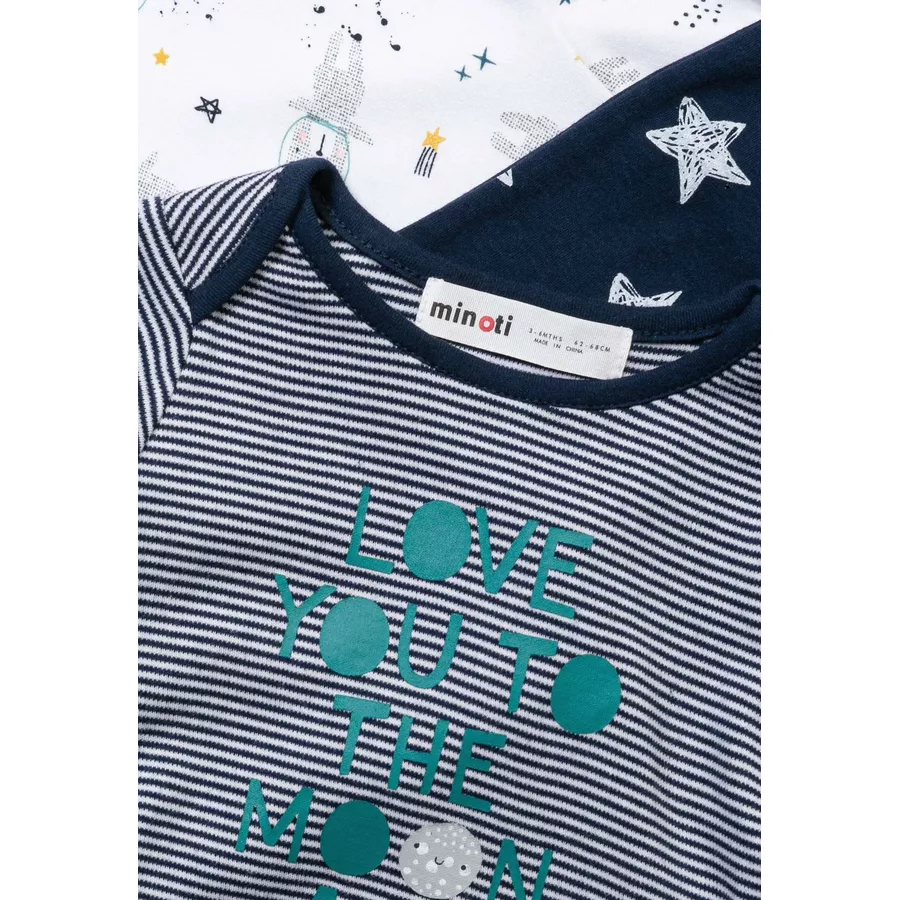 MINOTI 3er-Pack Longsleeves WeißDunkelblau