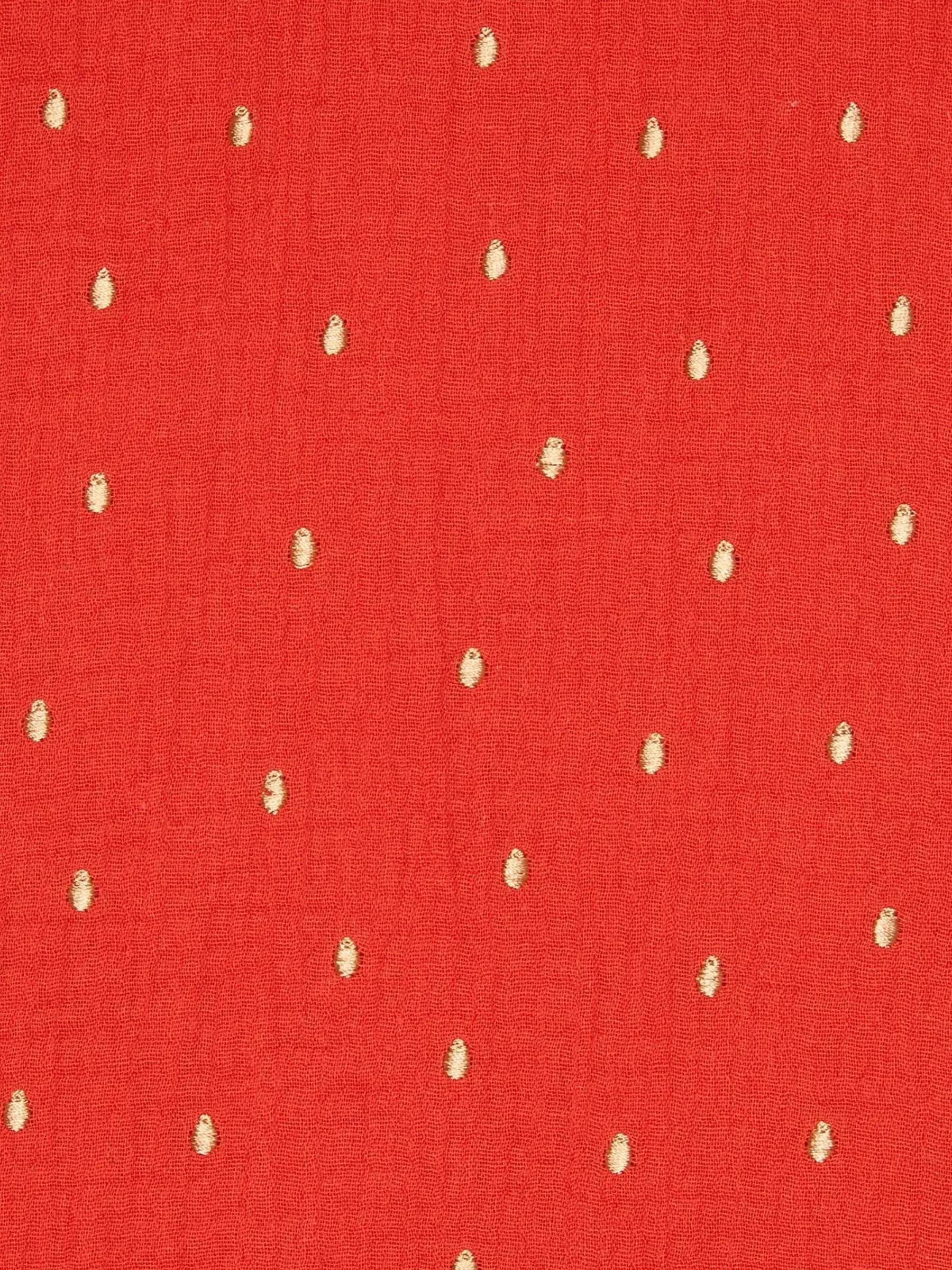 MORI Rood strandponcho met aardbeienprint