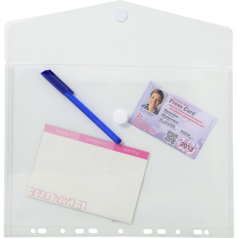 Pochettes de rangement perforées à scratch Exacompta A4 transparentes - Sachet de 5