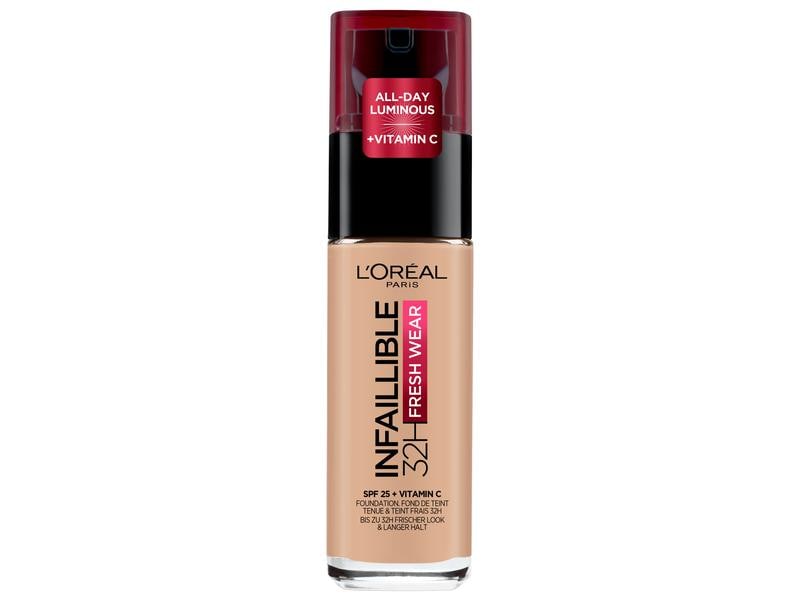 L'Oréal Paris Foundation Infaillible 32H 145 Rose beige Make-up sorgt für perfekte Deckkraft und non-stop frisches Aussehen