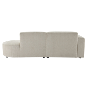 Hoekbank Loulou natural stof met ronde verlenging links