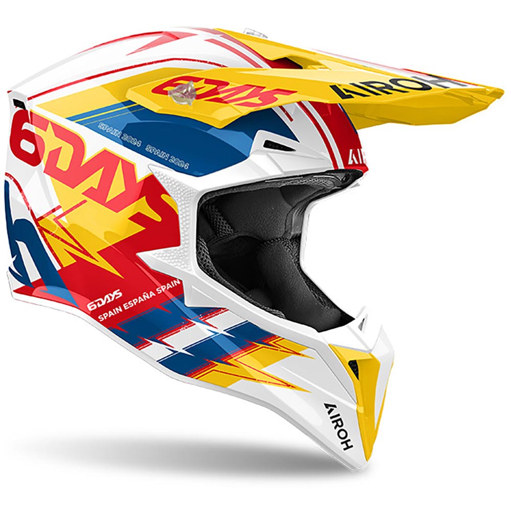 Airoh - Casque Wraaap Six Days Spain 2024 Jaune / Bleu / Blanc / Rouge / Brillant