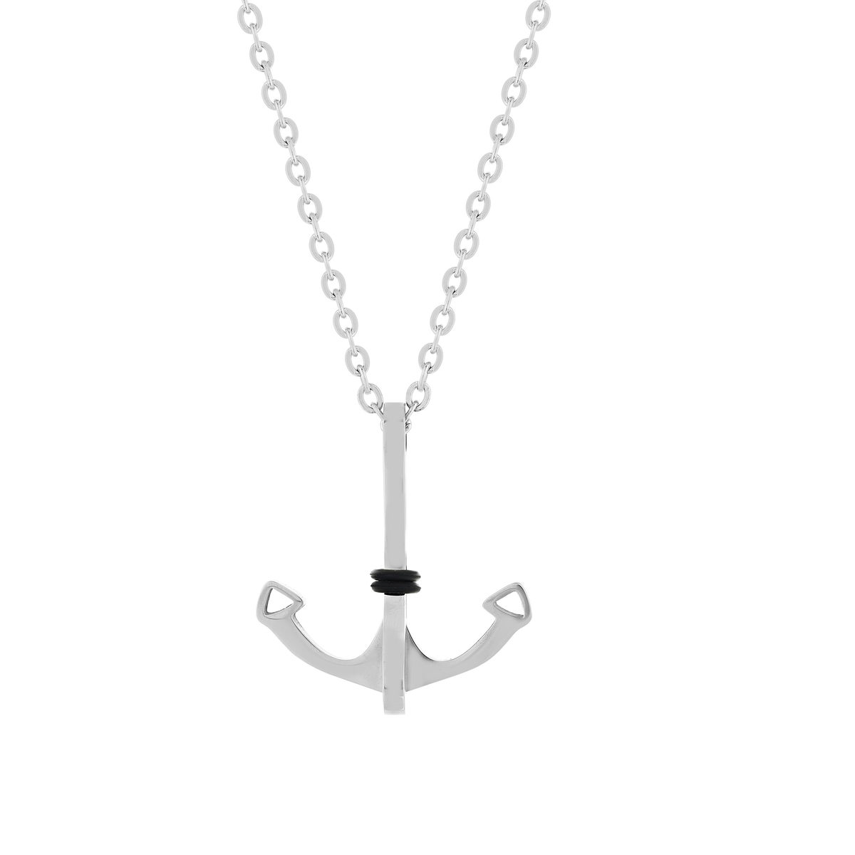 Collier acier ancre 55cm
