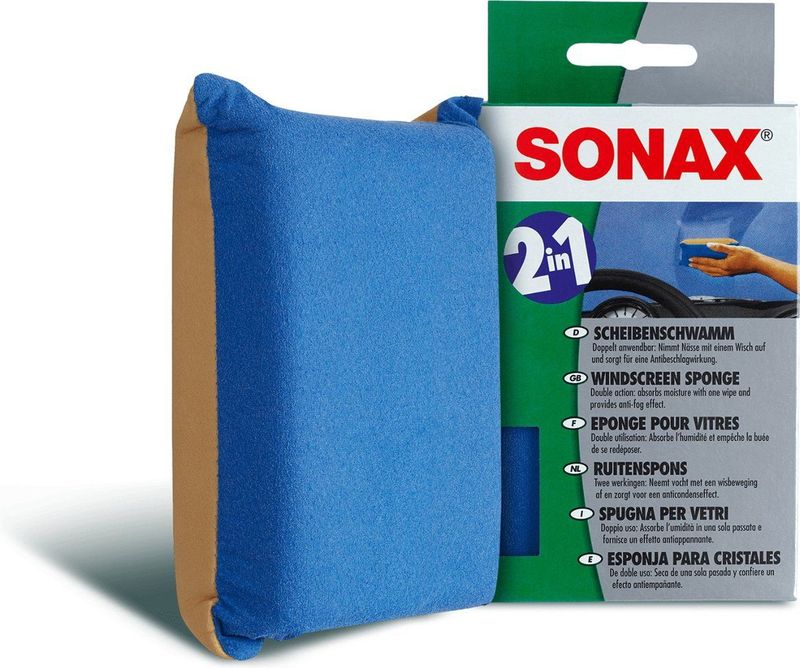 Sonax - Ruitenspons - Groen - Blauw - Twee-in-één Ontwerp