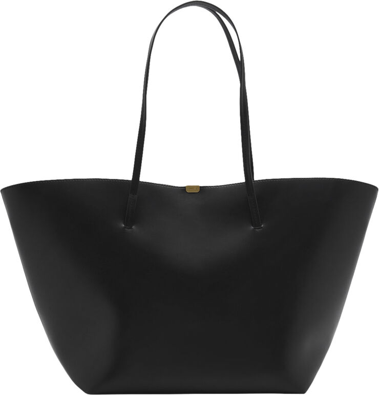 MANGO Metal detail shopper bag Black