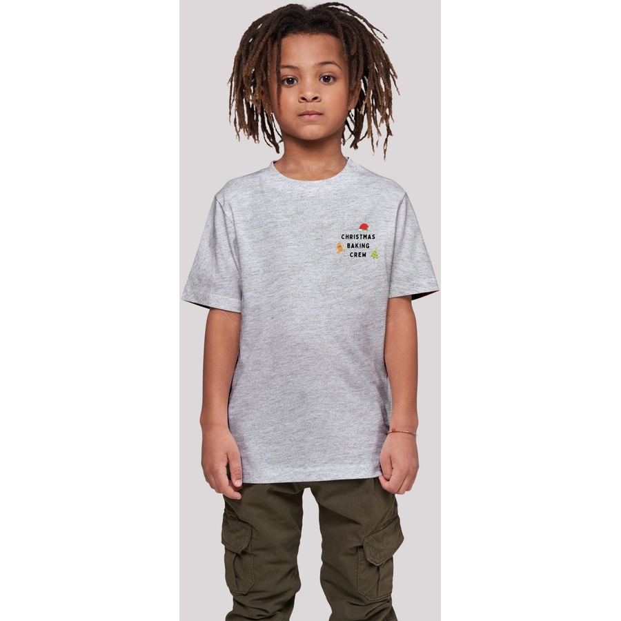F4NT4STIC T-Shirt Christmas Baking Crew heather grey