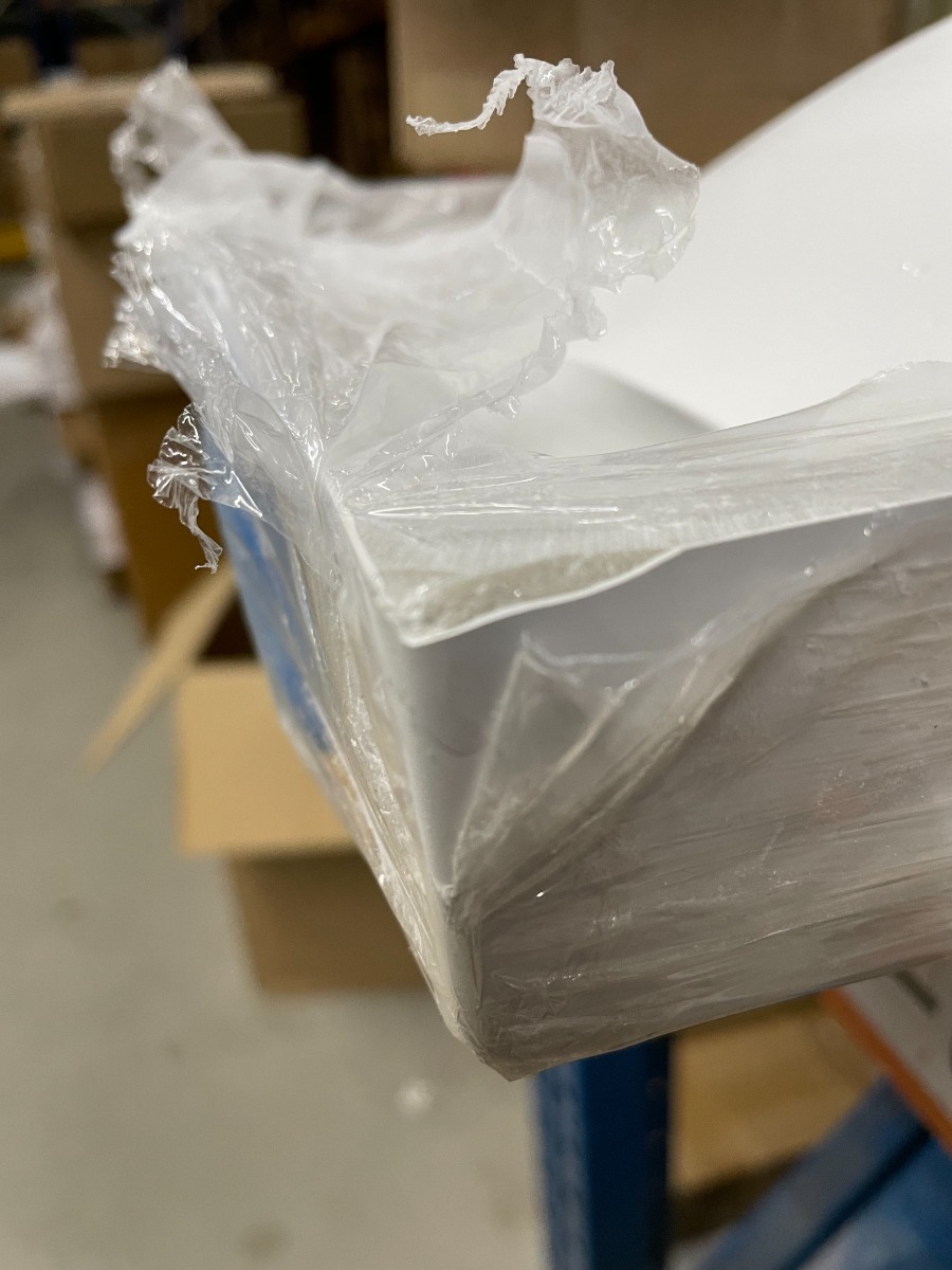 SCHADEMODEL: Sanigoods Minimo fontein met kraangat 40x22cm wit mat