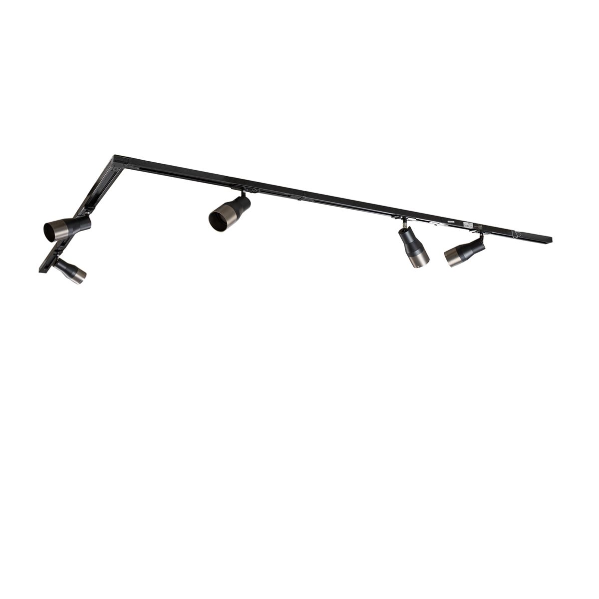 Modern railsysteem met 5 spots gunmetal 1-fase - Iconic Kohua