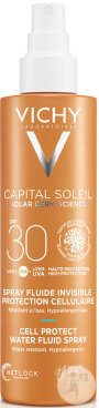 Vichy Capital Soleil Spray Fluide Invisible Protection Cellulaire IP30 Visage Et Corps 200ml