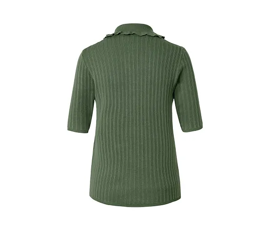 Gerippter Kurzarm-Pullover