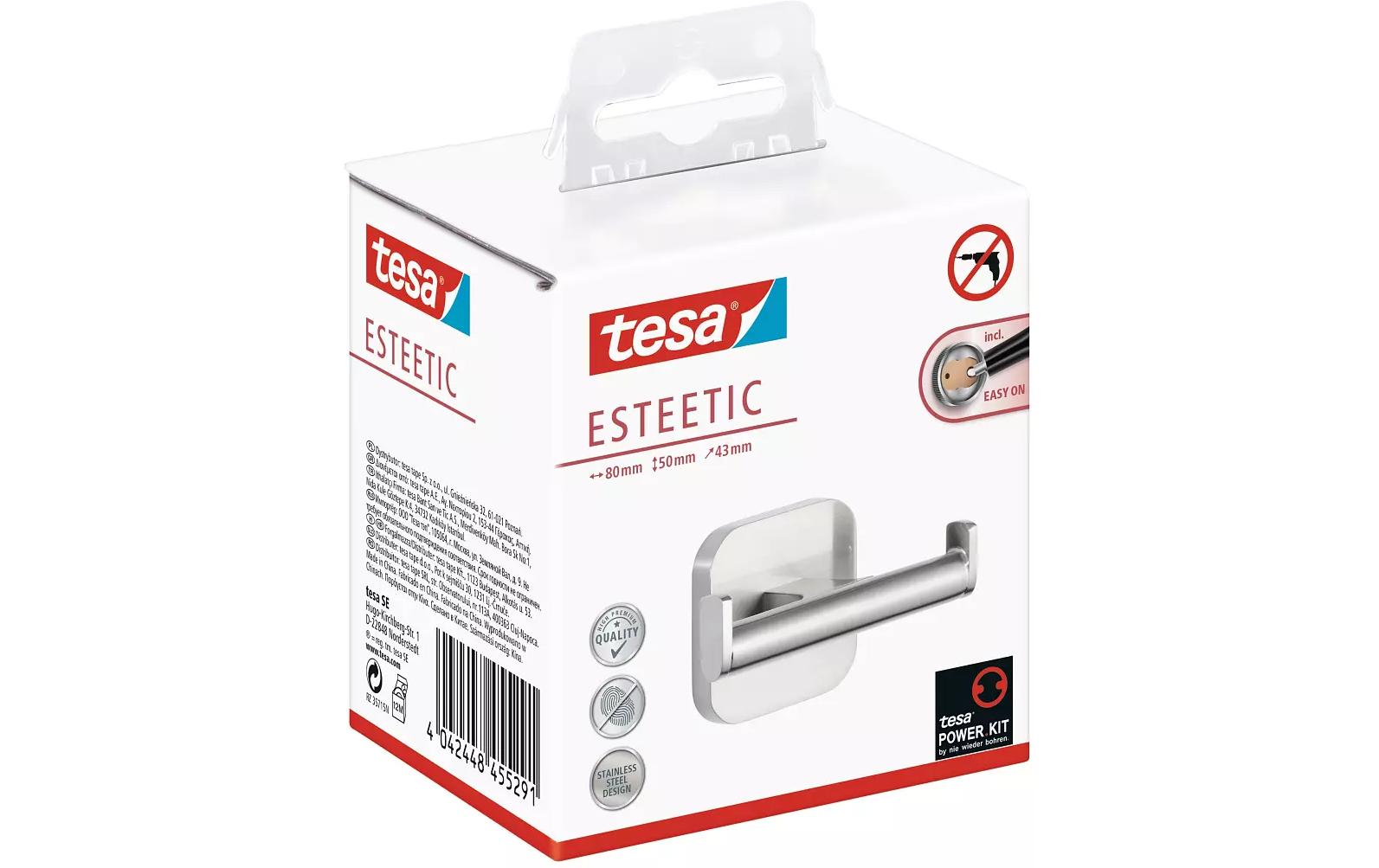 Esteetic GrauTESA Esteetic Handtuchhaken, wandmontiert, Edelstahl