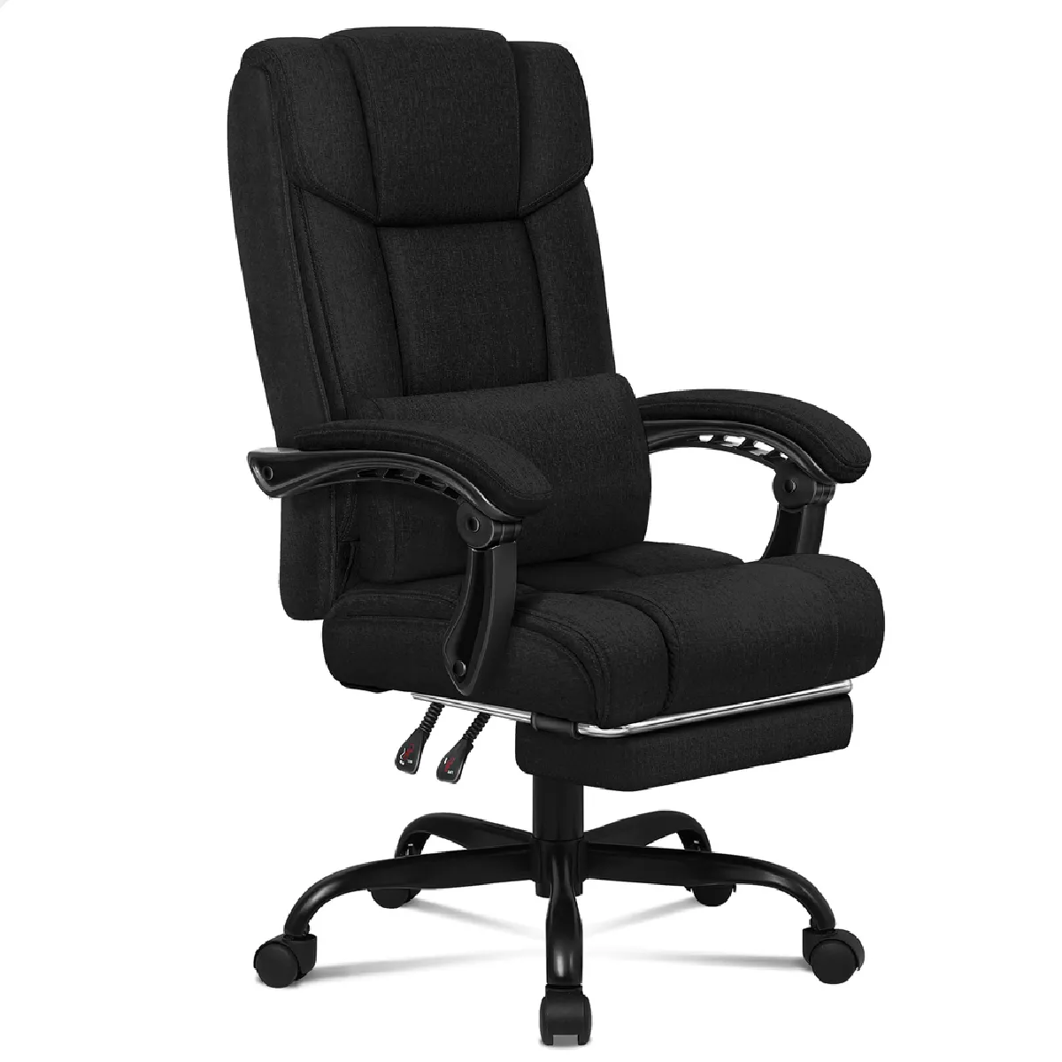 ALFORDSON Fauteuil Gaming Tissu - Noir