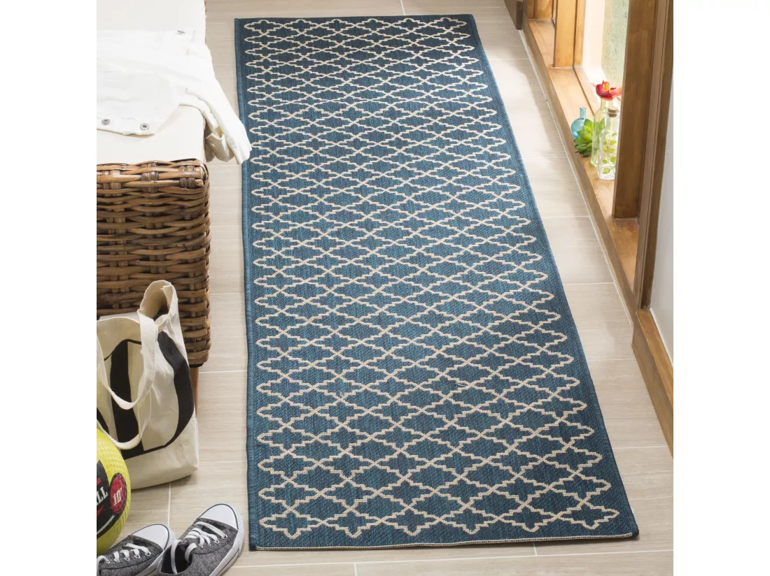 Tapis Navy & Beige 69 X 244 cm - Zinnia