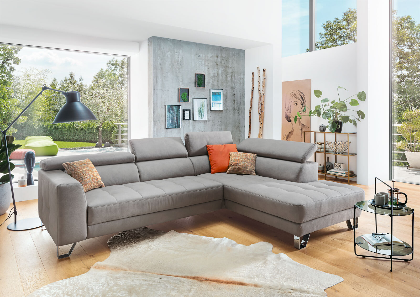 vito Ecksofa REEVE 293 x 220 cm grey
