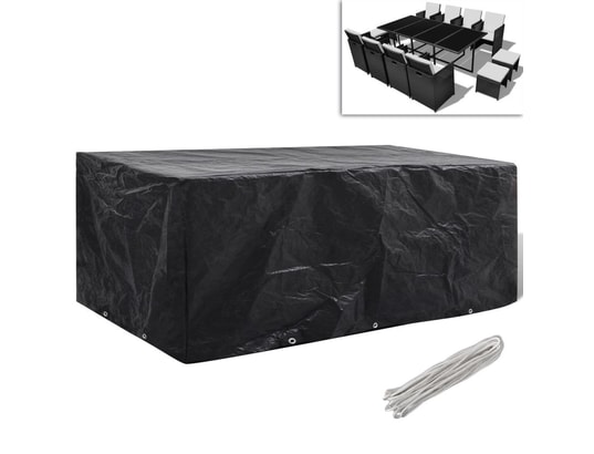 VIDAXL - Housse de table extérieur Housse de meuble de jardin résine tressée 10 œillets 229x11...
