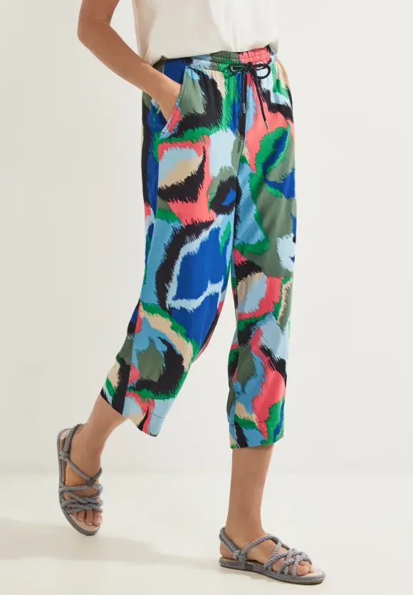 Casual Fit Hose mit Print - deep blue
