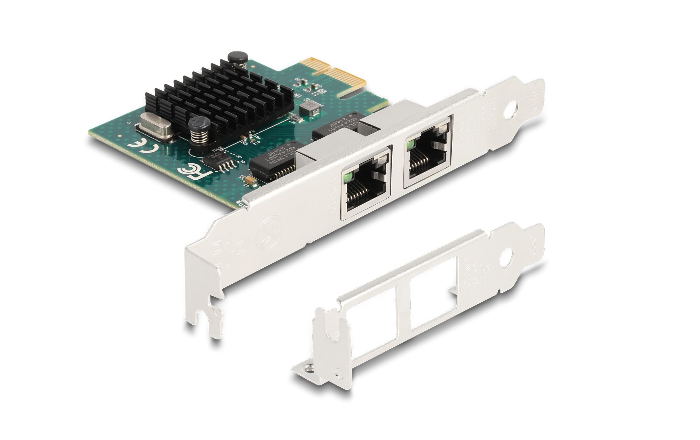 Netzwerkkarte 2x RJ45 Gigabit, PCI-Express x1Delock PCI Express x1 Karte zu 2 x RJ45 Gigabit LAN BCM