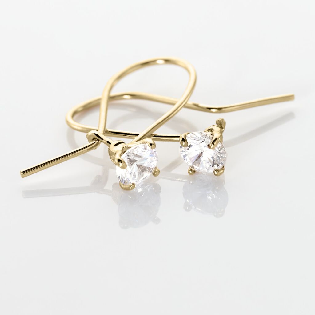 Boucles D'oreilles Pendantes Trevor Plaque Or Jaune Oxyde