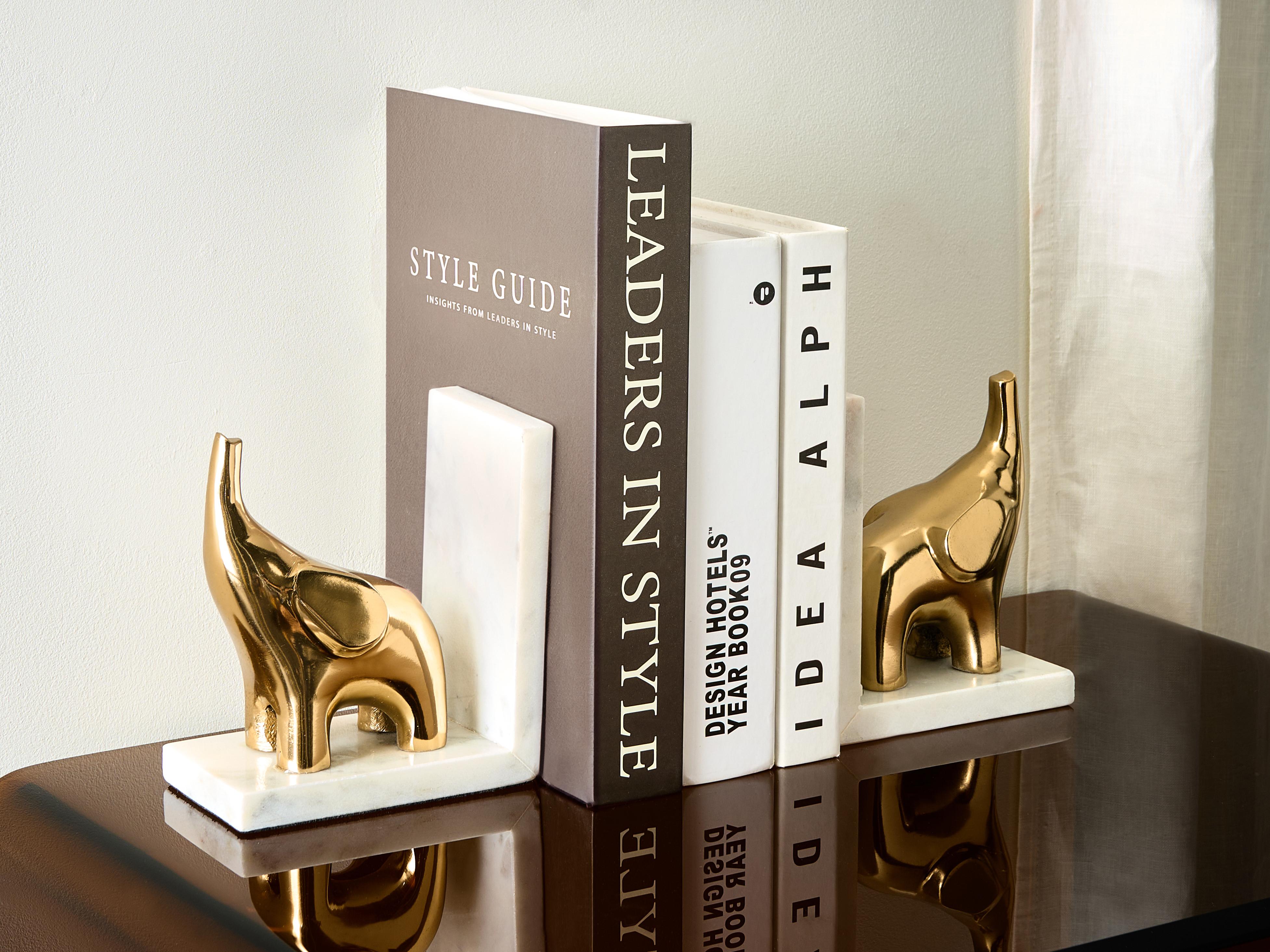 Set boekensteunen KOTEZI Marmer Goud